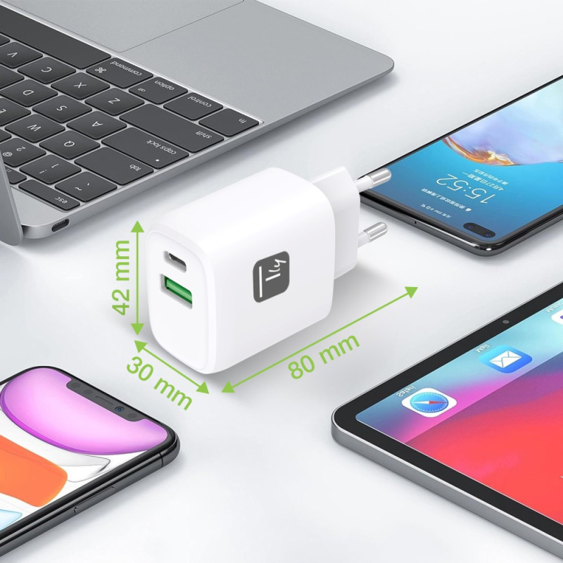 Ładowarka sieciowa USB-C PD 20W i USB-A QC 18W - obrazek 2