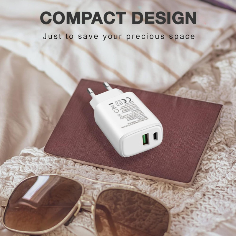 Ładowarka sieciowa USB-C PD 20W i USB-A QC 18W - obrazek 3