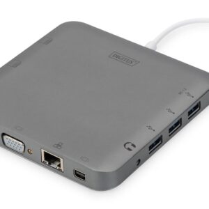 Stacja dokująca DIGITUS USB Typ C 11-portów Dual Monitor 4K 30Hz PD 2.0 HQ aluminiowa