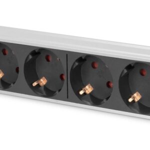 Listwa zasilająca DIGITUS do szaf 10" RACK 4xSchuko, 2m 1xSchuko, 16A, aluminiowa
