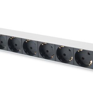Listwa zasilająca DIGITUS PDU 19" RACK 7xSchuko kabel 2m 1xSchuko 16A wł./wył. zabezpieczenie aluminiowa