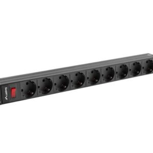Listwa zasilająca Lanberg do RACK 1U 16A PDU 9x Schuko 3m czarna
