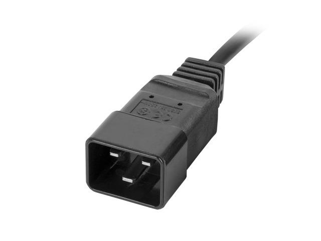 Listwa zasilająca Lanberg do RACK 1U 16A PDU 19" 2x C19, 8x IEC C13 2m czarna C20 - obrazek 2