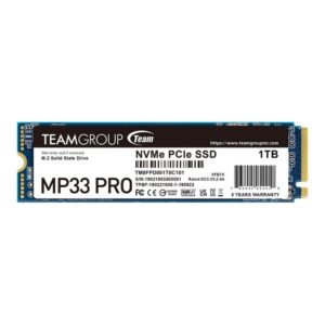 Dysk SSD Team Group MP33 PRO 1TB M.2 2280 PCIe NVMe Gen3 x4 (2400/2100 MB/s)