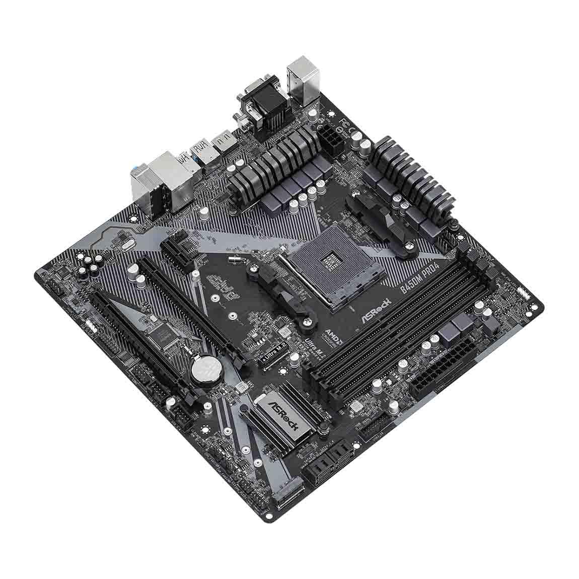 Płyta ASRock B450M Pro4 R2.0 /AMD B450/DDR4/SATA3/M.2/USB3.1/PCIe3.0/AM4/mATX - obrazek 2