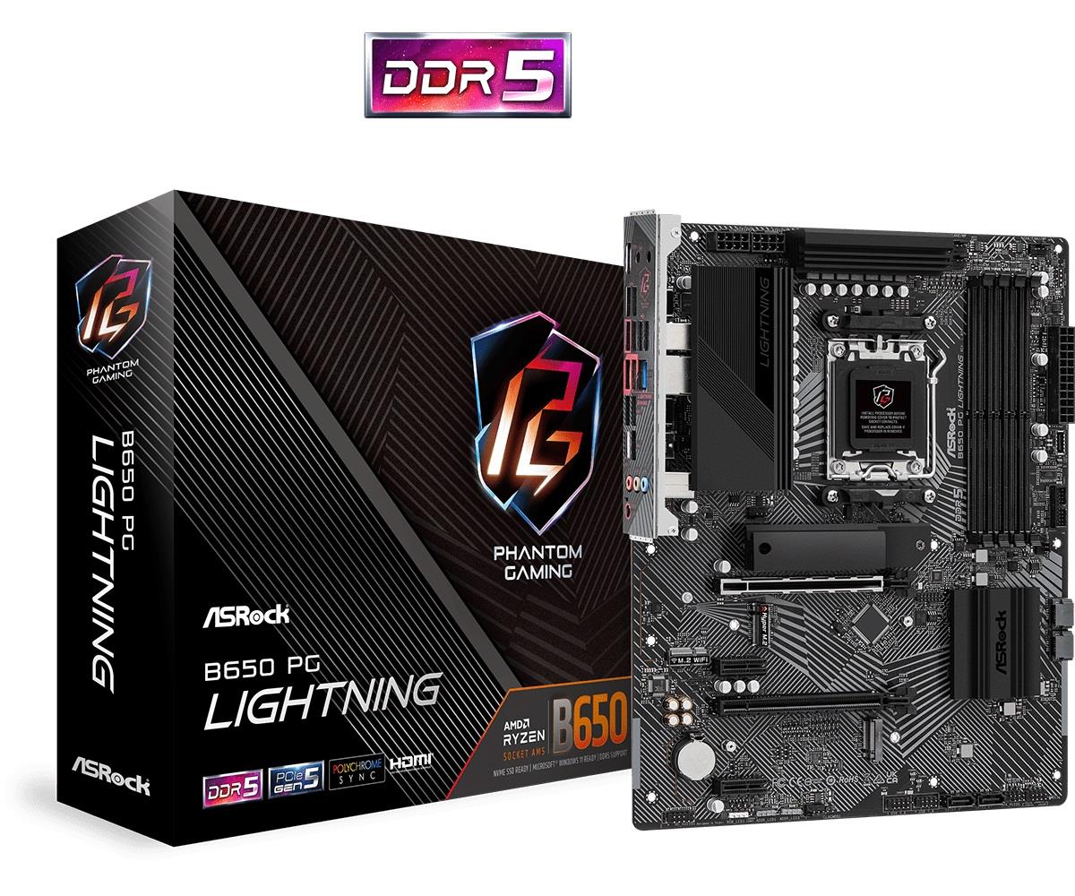 Płyta ASrock B650 PG Lightning /AMD B650/DDR5/SATA3/M.2/PCIe4.0/AM5/ATX - obrazek 2