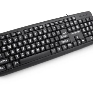 Klawiatura przewodowa Esperanza EK129 Florida z dużymi literami USB czarna