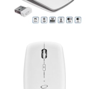 Mysz bezprzewodowa Esperanza SATURN EM120W optyczna biała