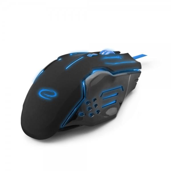 Mysz przewodowa Esperanza MX403 Apache optyczna Gaming 6D USB niebiesko-czarna - obrazek 3