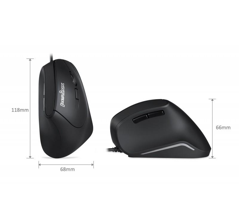 Mysz przewodowa Perixx PERIMICE-515 II optyczna wertykalna pionowa czarna - obrazek 4