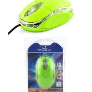 Mysz przewodowa Titanum 3D RAPTOR TM102G optyczna zielono-przezroczysta