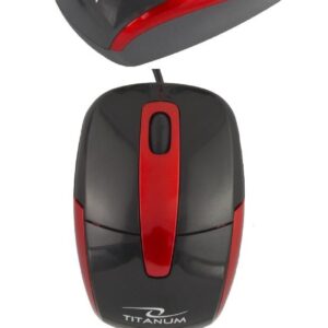Mysz przewodowa Titanum 3D BARRACUDA TM108K optyczna czarno-czerwona