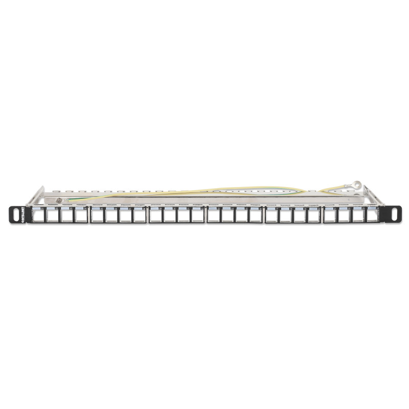 Patch panel 24 porty na moduły Keystone, 0.5U, z tacką - obrazek 2