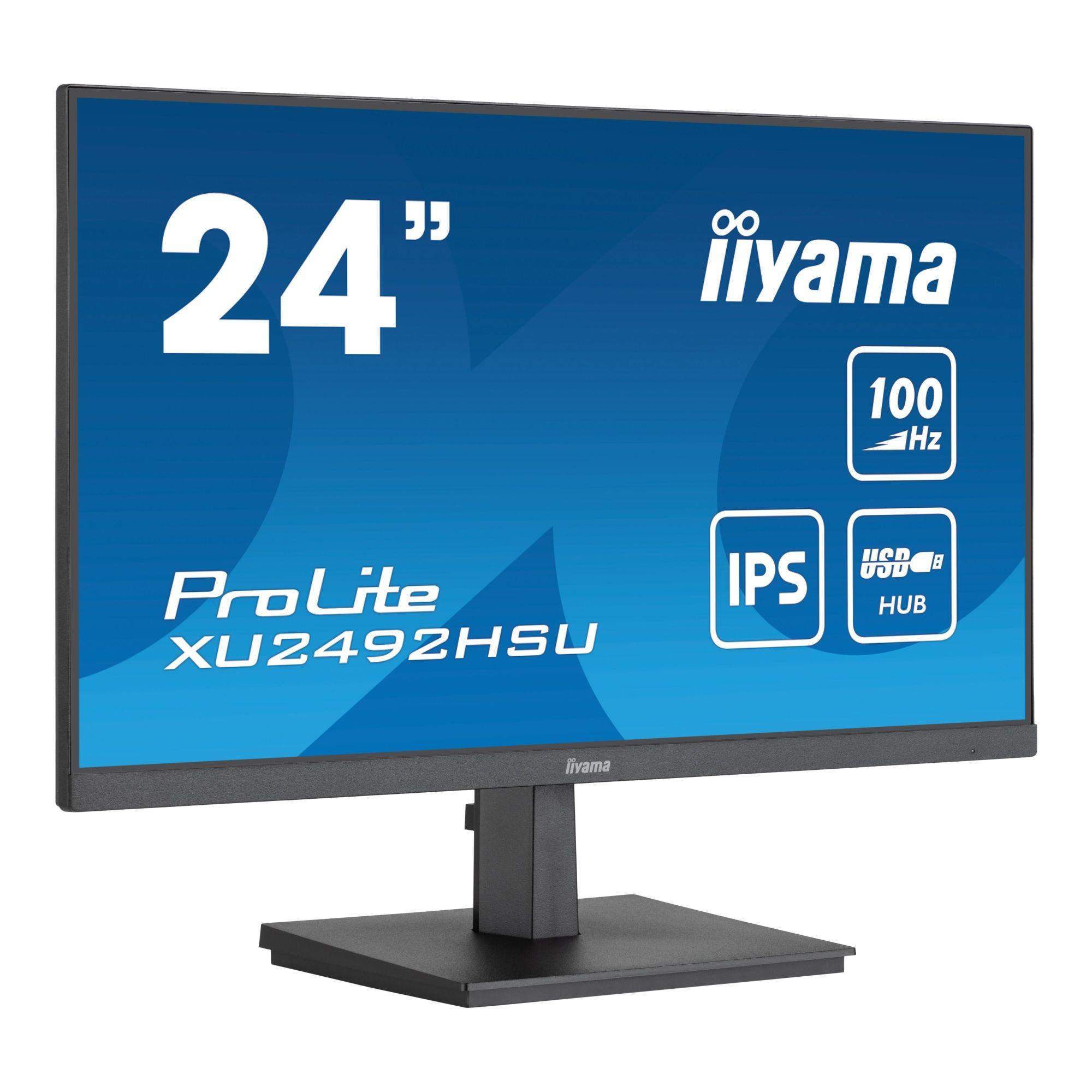 Monitor iiyama 23,8" ProLite XU2492HSU-B6 IPS FHD 100Hz HDMI DP HUB głośniki - obrazek 2