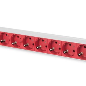 Listwa zasilająca DIGITUS PDU 19" RACK 8xSchuko kabel 2m 1xC14 16A wł./wył. zabezpieczenie aluminiowa