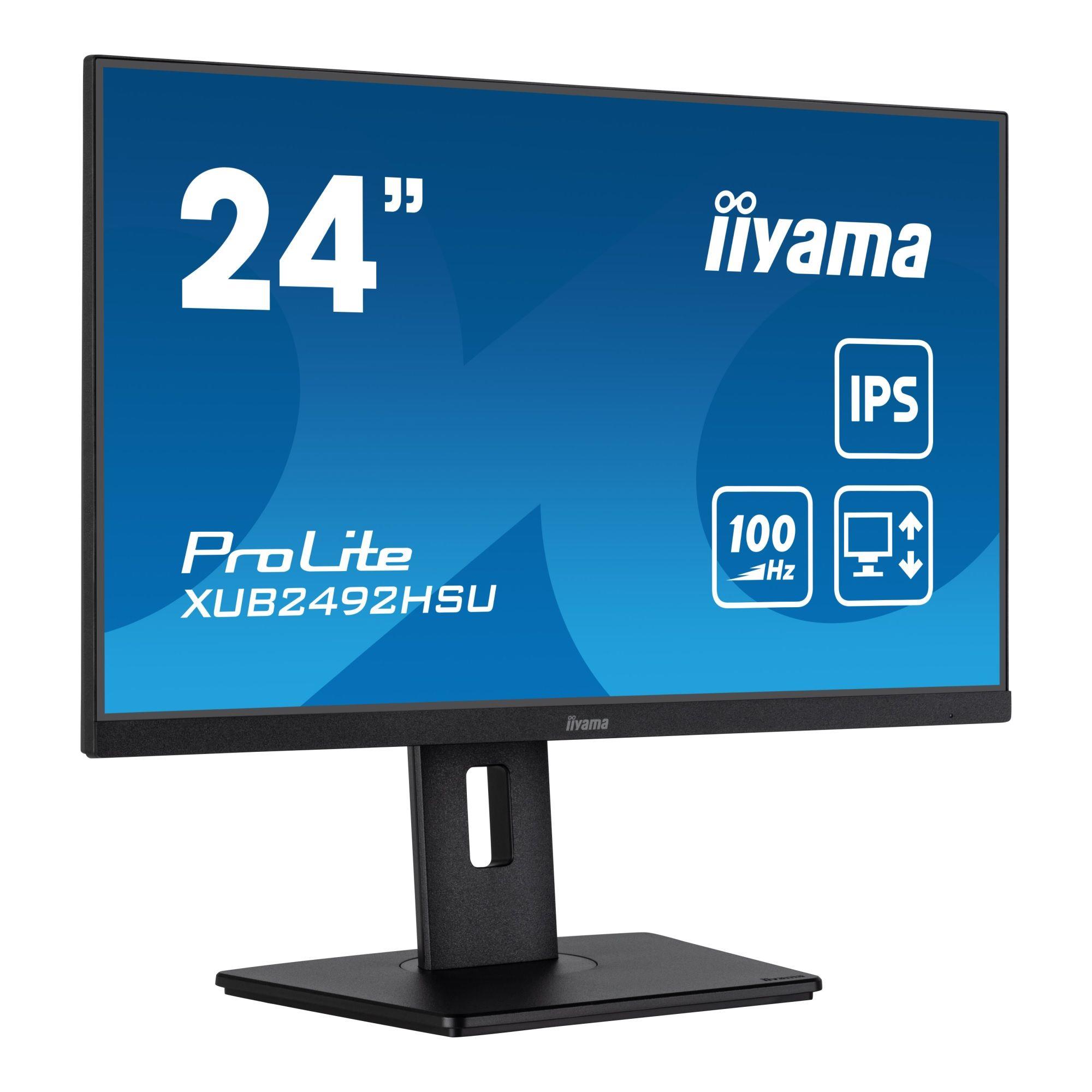 Monitor iiyama 23,8" ProLite XUB2492HSU-B6 IPS FHD 100Hz HDMI DP HUB głośniki - obrazek 2