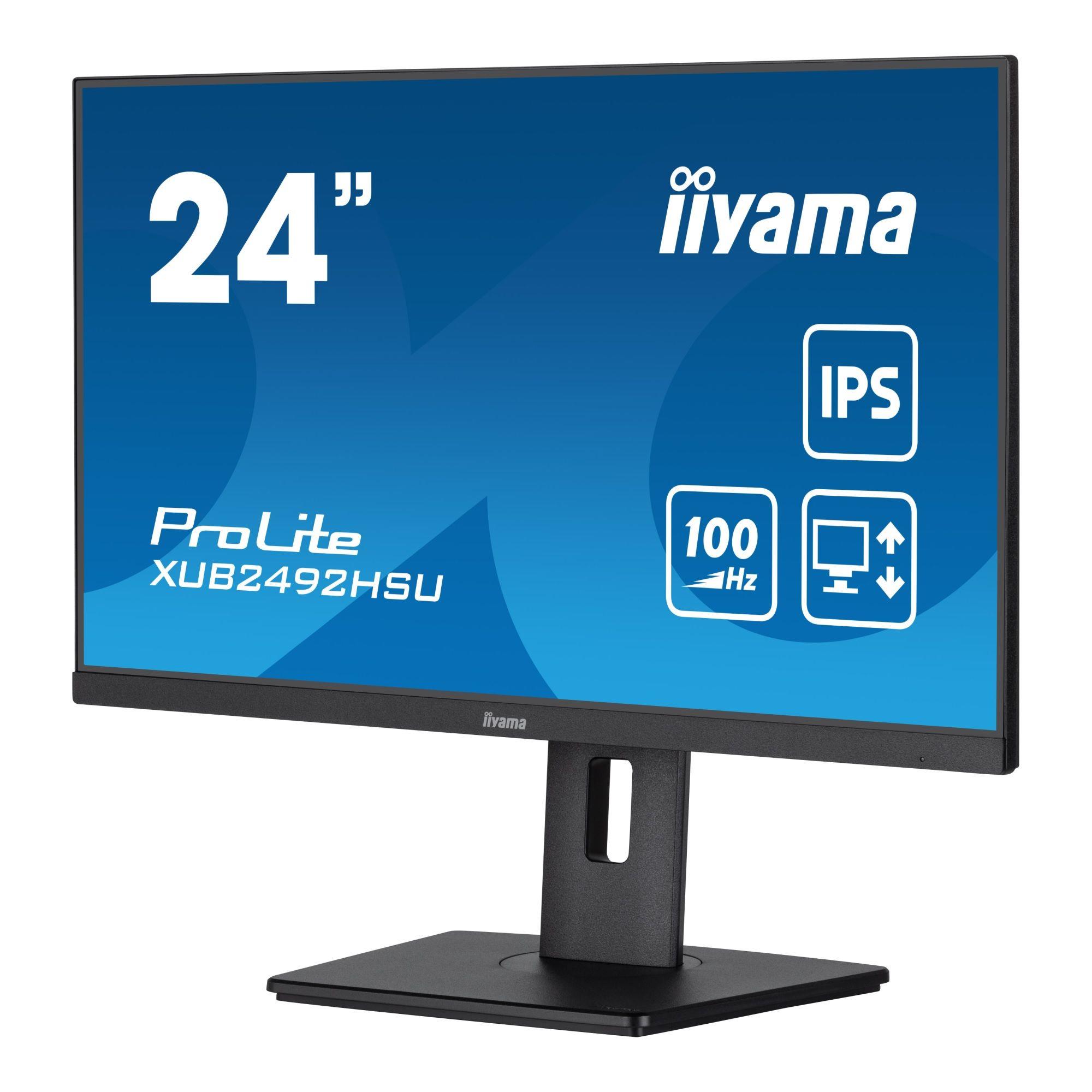 Monitor iiyama 23,8" ProLite XUB2492HSU-B6 IPS FHD 100Hz HDMI DP HUB głośniki - obrazek 3