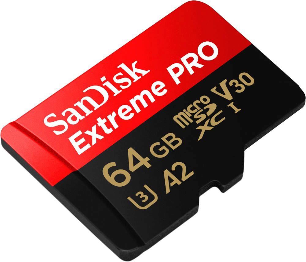 Karta pamięci MicroSDXC SanDisk EXTREME PRO 64GB 200/90 MB/s A2 C10 V30 UHS-I U3 - obrazek 2