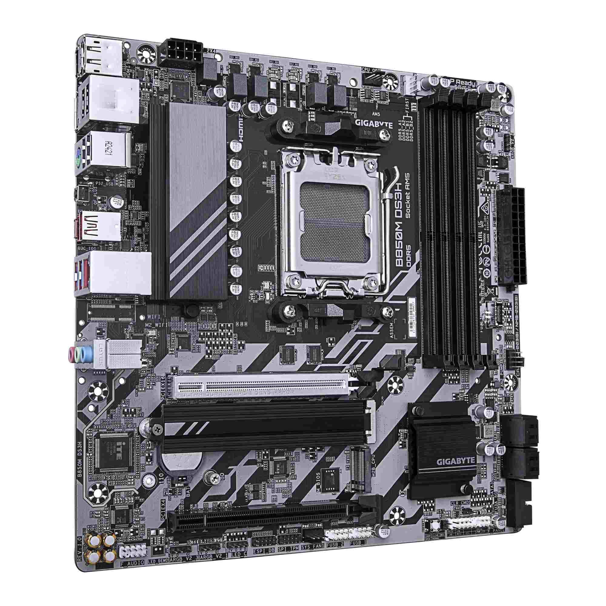 Płyta Gigabyte B850M DS3H /AMD B850/DDR5/SATA3/M.2/USB3.1/PCIe5.0/AM5/M-ATX - obrazek 2