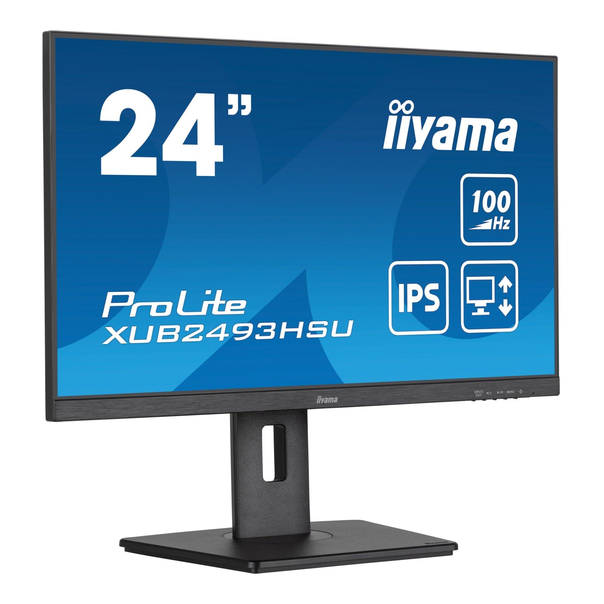 Monitor iiyama 23,8" ProLite XUB2493HSU-B6 IPS FHD 100Hz HDMI DP HUB głośniki - obrazek 2