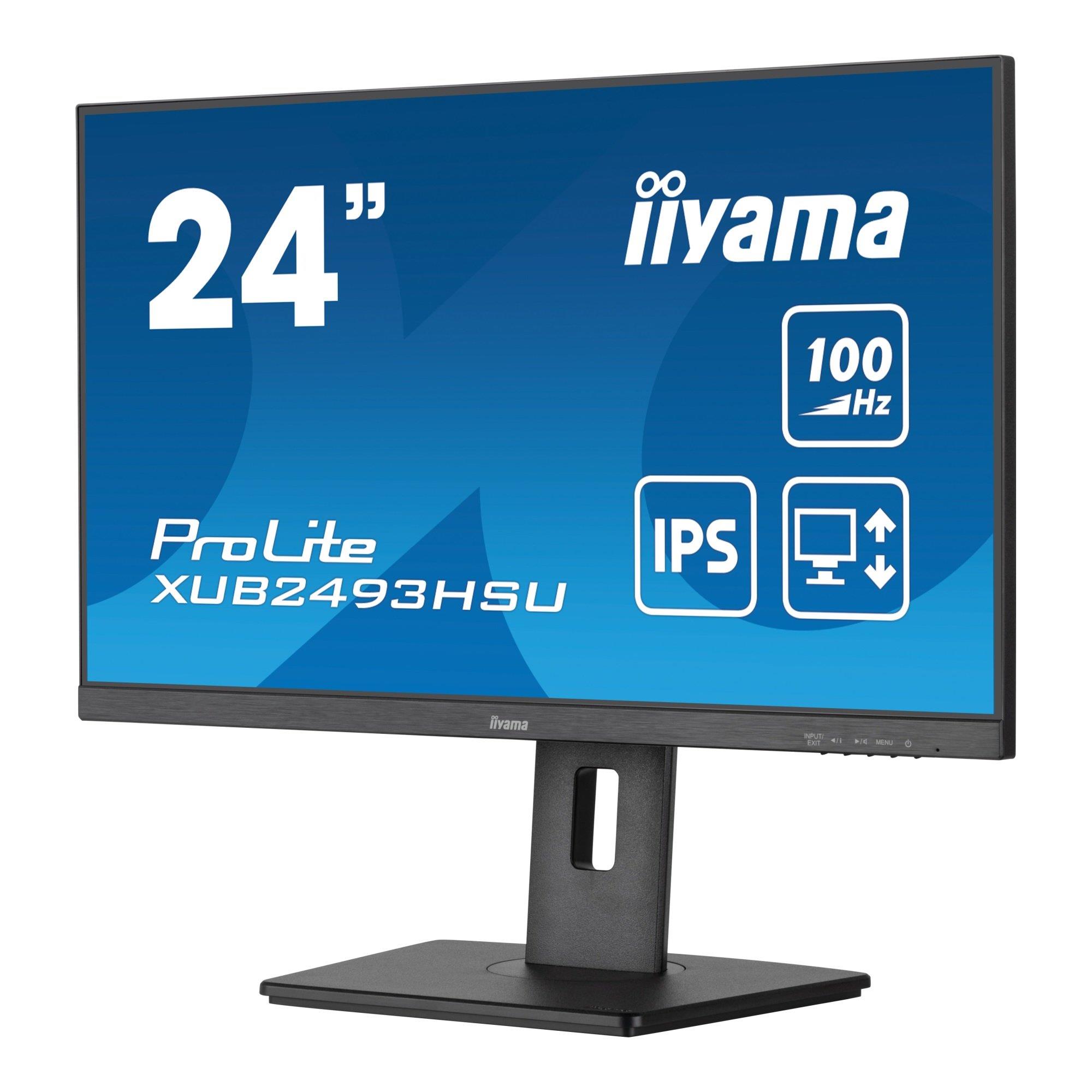 Monitor iiyama 23,8" ProLite XUB2493HSU-B6 IPS FHD 100Hz HDMI DP HUB głośniki - obrazek 3