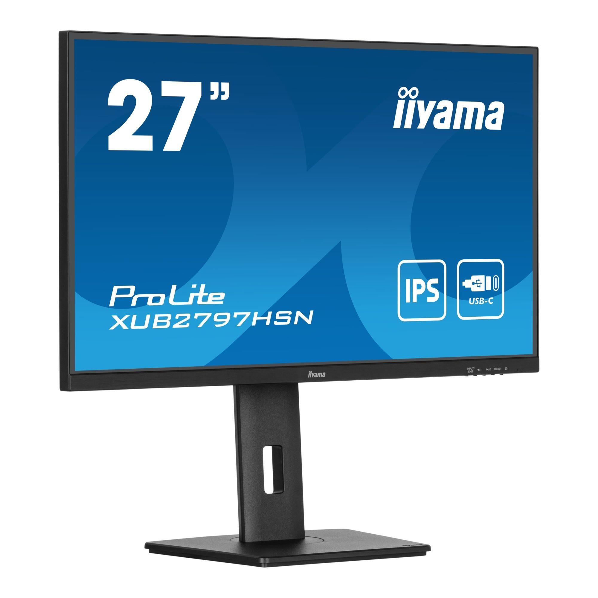 Monitor iiyama 27" ProLite XUB2797HSN-B1 IPS 100Hz HDMI DP 4xUSB-A USB-C RJ-45 głośniki - obrazek 2