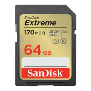 Karta pamięci SDXC SanDisk Extreme 64GB 170/80MB/s C10 V30 UHS-I U3