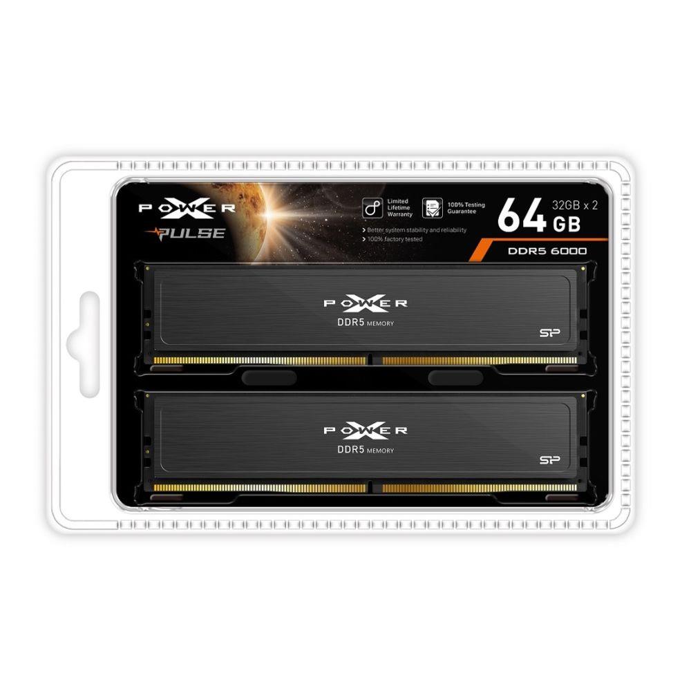 Pamięć DDR5 Silicon Power XPOWER Pulse Gaming 64GB (2x32GB) 6000MHz CL38 1.35V UDIMM Black - obrazek 2
