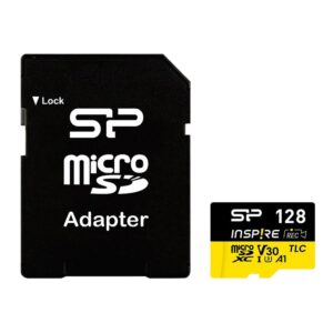 Karta pamięci Silicon Power microSDXC Inspire 128GB V30 UHS-I U3 A1 4K DDR200 170/150MB/s TLC + adapter