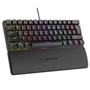 Klawiatura przewodowa Rampage PLOWERK60 gamingowa mechaniczna Blue Switch Rainbow LED czarna