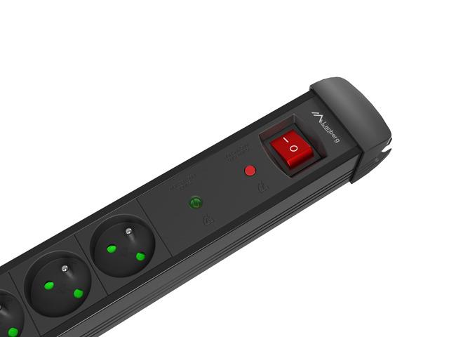 Listwa zasilająca Lanberg SP1 1.5m 5x 230V PL czarna - obrazek 4