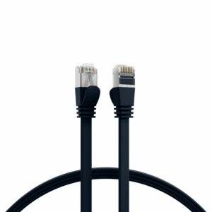 Patchcord flat Cat6a UFTP 1M 100% Cu czarny