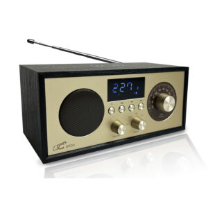 LTC przenośne radio BRDA, Bluetooth, FM, USB, 2200mAh, 10W ładowanie indukcyjne, czarno-złote