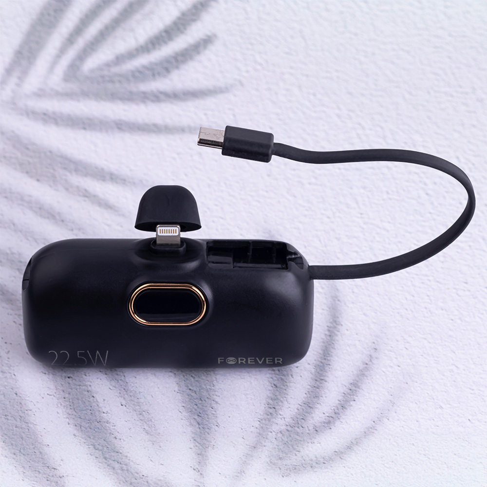 Forever mini power bank MTB-100 22.5W 5000 mAh Lightning czarny - obrazek 4