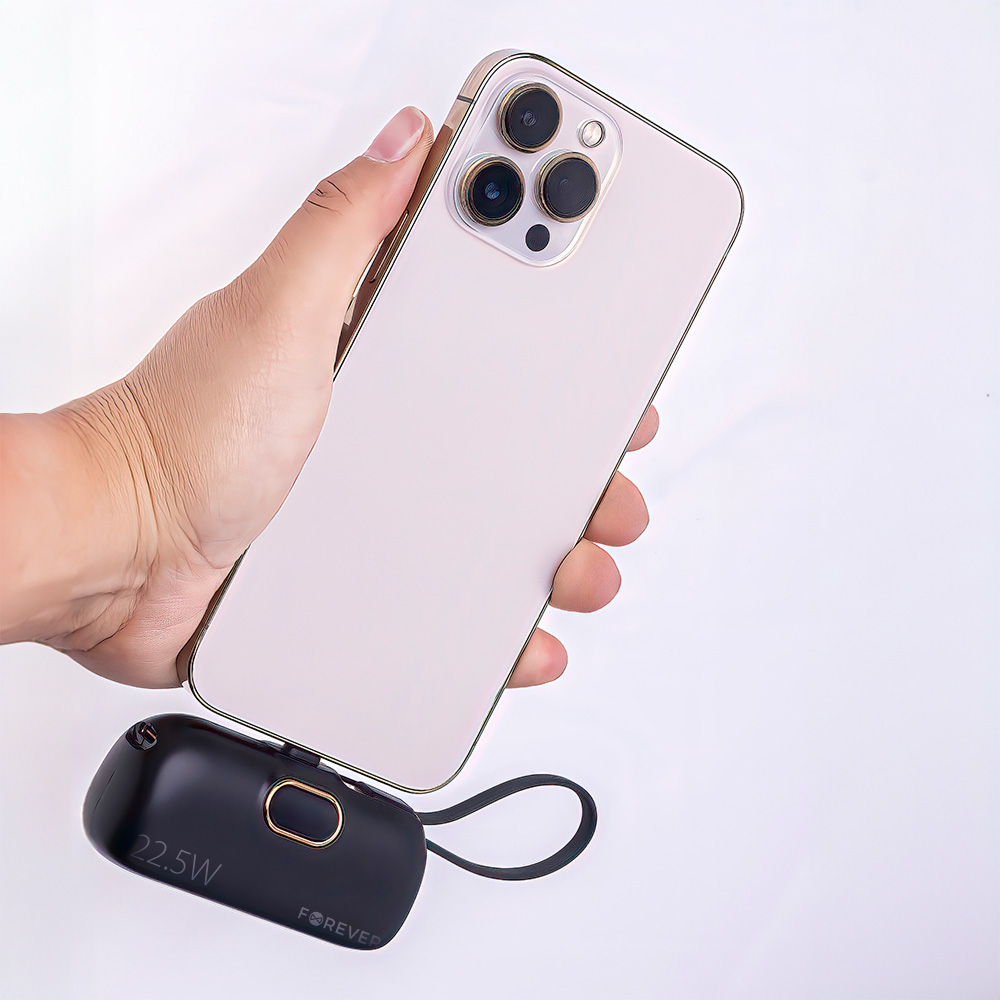 Forever mini power bank MTB-100 22.5W 5000 mAh Lightning czarny - obrazek 7