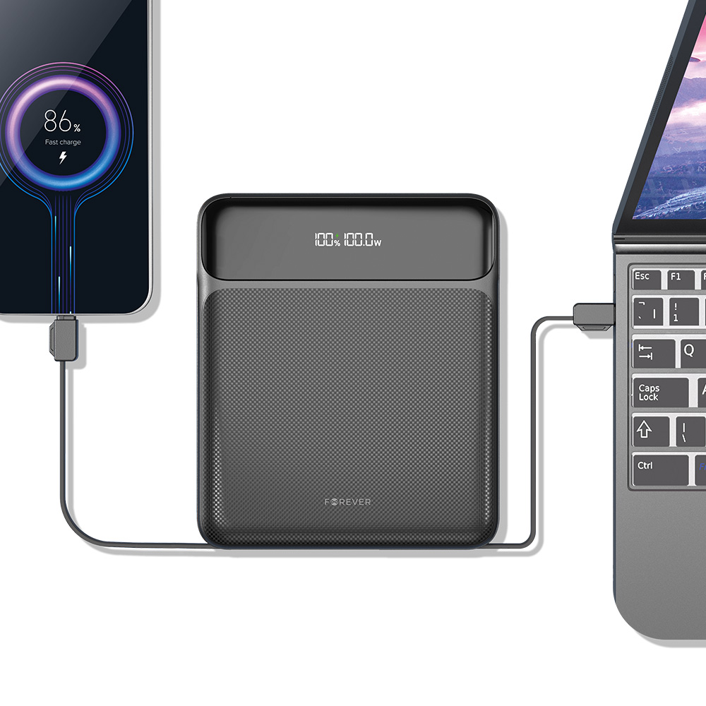 Forever power bank do laptopa TB-200 100W 20000 mAh czarny - obrazek 5
