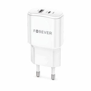 Forever ładowarka sieciowa PD QC TC-01-20AC 1x USB-C 1x USB 20W biała
