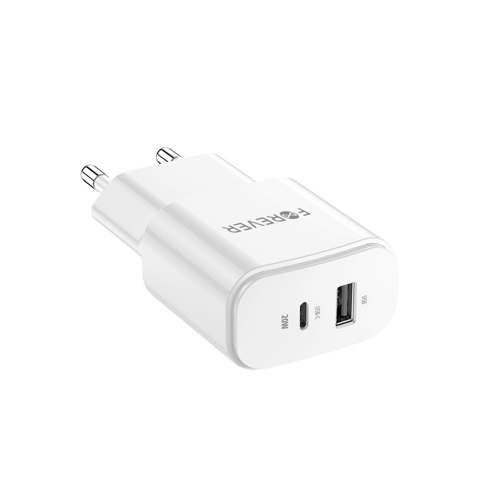 Forever ładowarka sieciowa PD QC TC-01-20AC 1x USB-C 1x USB 20W biała - obrazek 3
