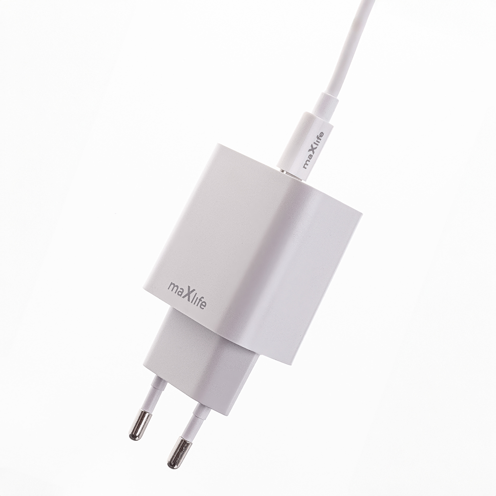 Maxlife ładowarka sieciowa PD QC MXTC-06-20C 1x USB-C 20W biała + kabel USB-C - USB-C 20W - obrazek 3