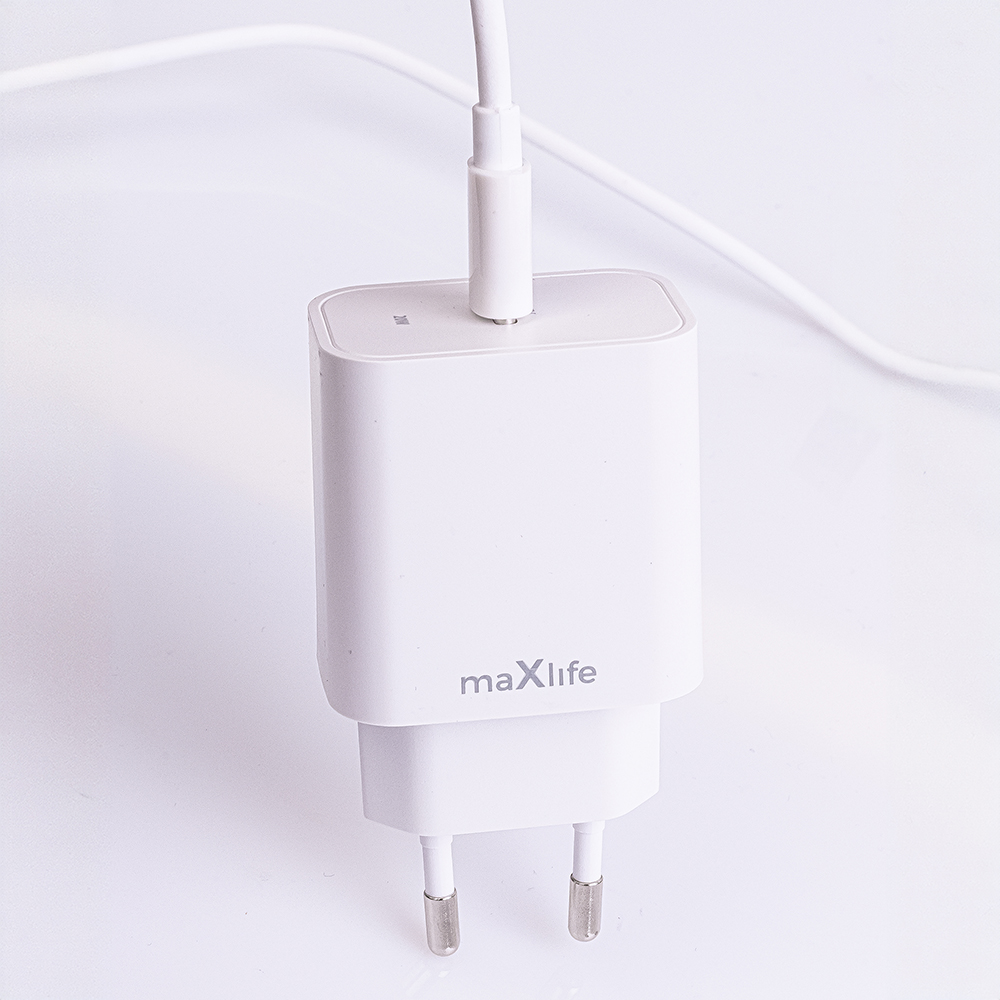 Maxlife ładowarka sieciowa PD QC MXTC-06-20C 1x USB-C 20W biała + kabel USB-C - USB-C 20W - obrazek 6