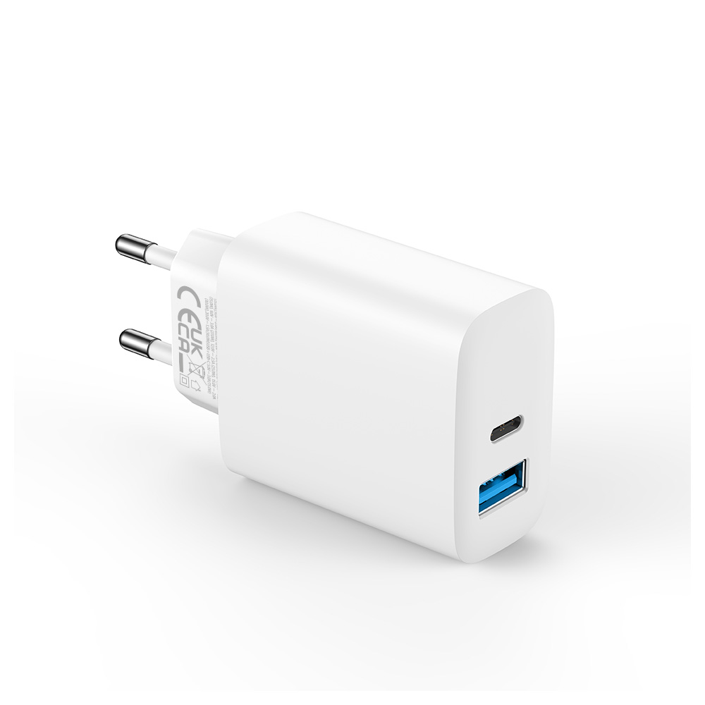 Forever ładowarka sieciowa PD QC TC-07-30AC 1x USB-C 1x USB 30W biała + kabel USB-C - USB-C 60W - obrazek 7
