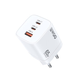 BWOO ładowarka sieciowa PD CDA147 2x USB-C 1x USB 65W biała