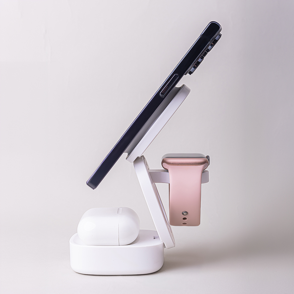 Maxlife ładowarka bezprzewodowa magnetyczna MXWC-06 15W biała 3w1 - obrazek 5