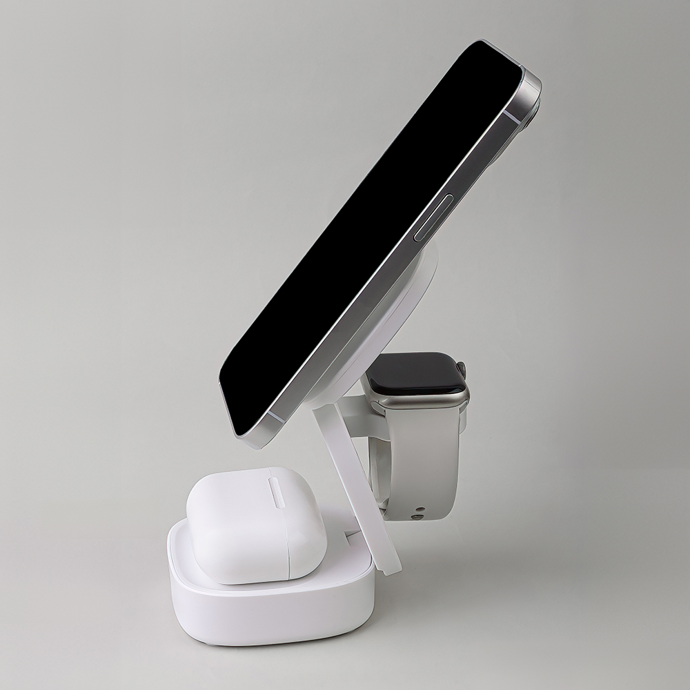 Maxlife ładowarka bezprzewodowa magnetyczna MXWC-06 15W biała 3w1 - obrazek 7