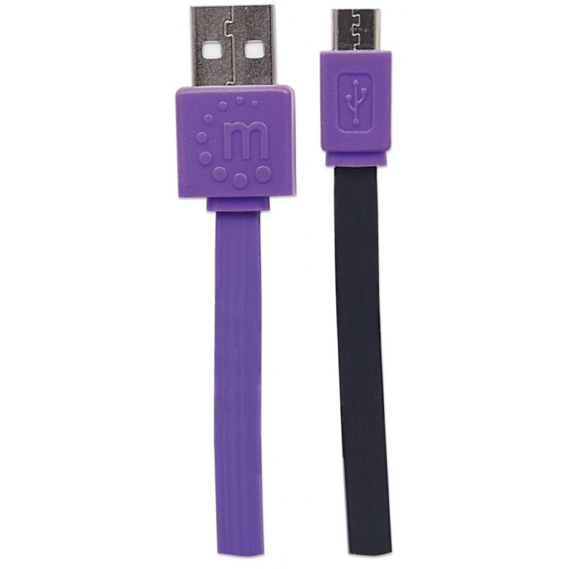 Kabel USB 2.0 USB-A na USB-MicroB M/M płaski 1m - obrazek 3