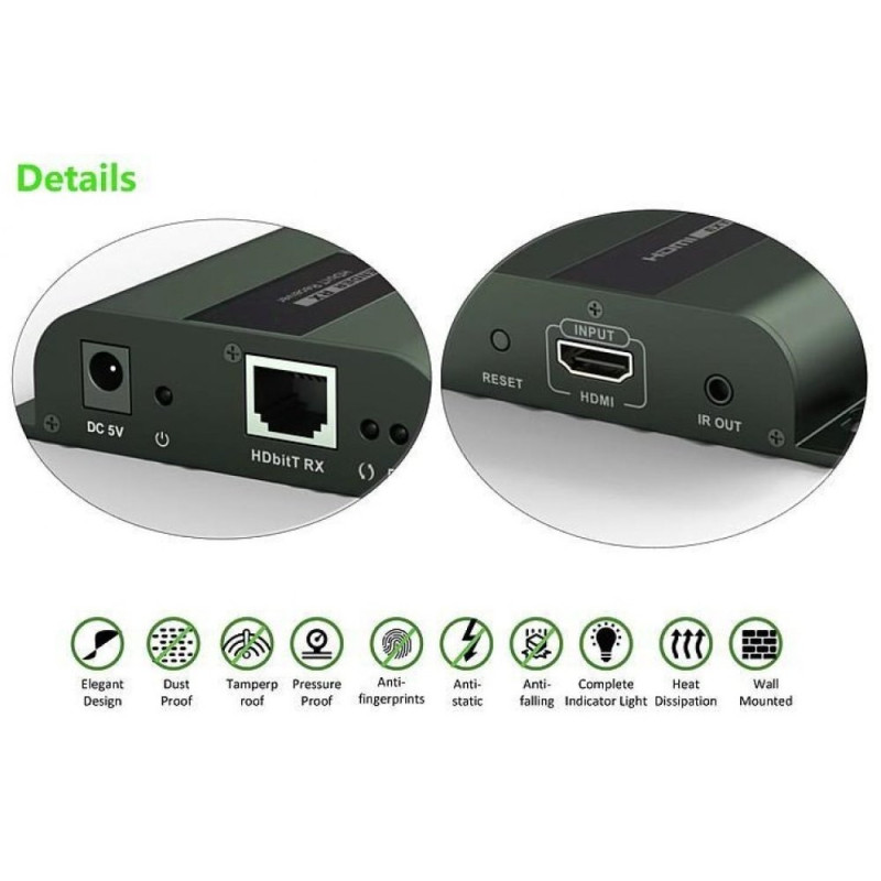 Extender RX HDMI 1.3 1080p60Hz do 120m po skrętce Kat6 - obrazek 4