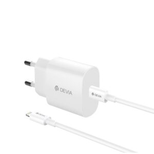Devia ładowarka sieciowa Rocket PD 20W 1x USB-C biała + kabel USB-C - Lightning
