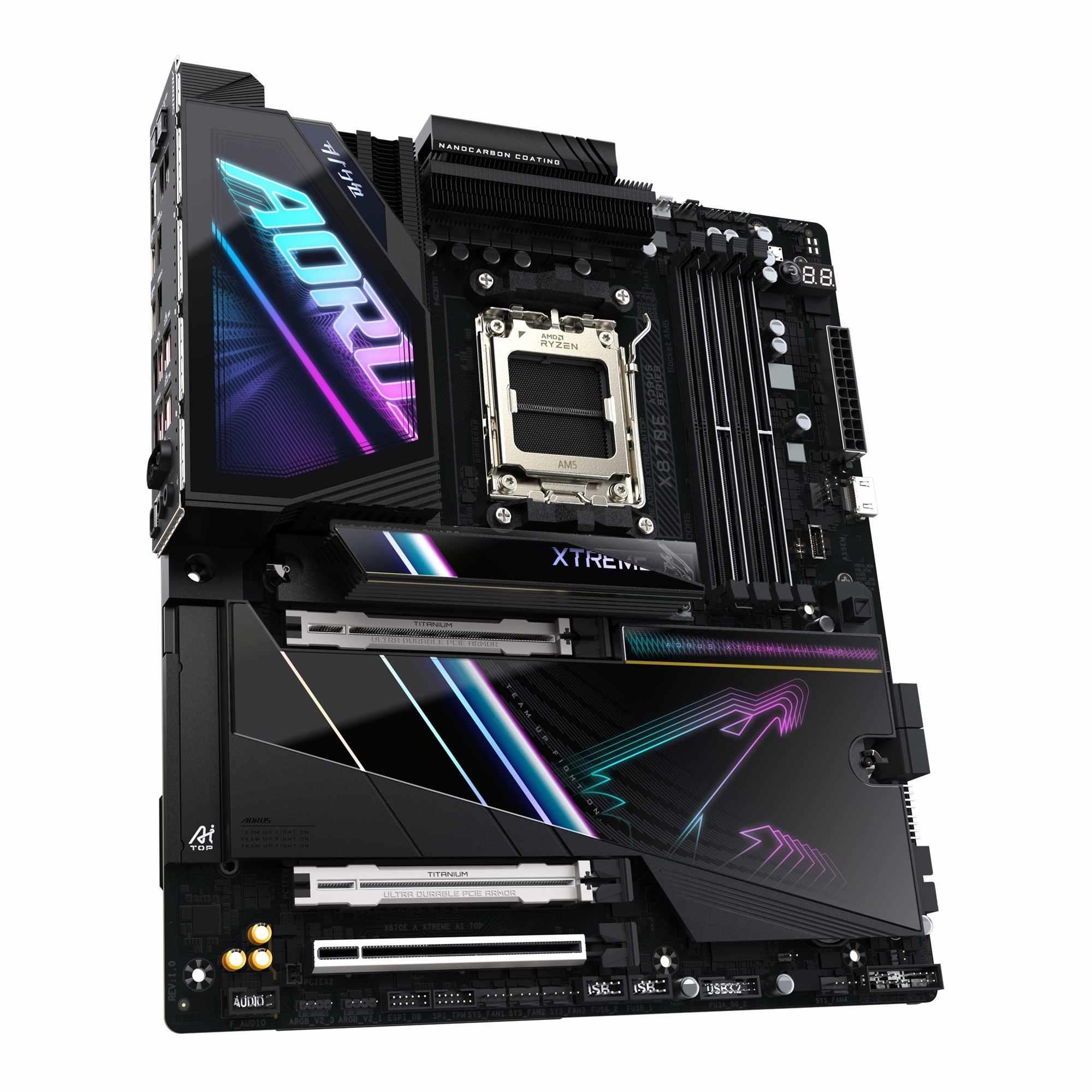 Płyta Gigabyte X870E A XTREME AI TOP /AMD X870/DDR5/SATA3/M.2/USB4/PCIe5.0/WiFi/BT/AM5/E-ATX - obrazek 2