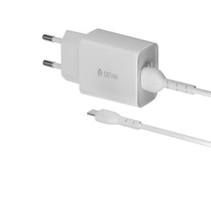 żDevia ładowarka sieciowa Smart 2x USB 2,4A biała + kabel microUSB