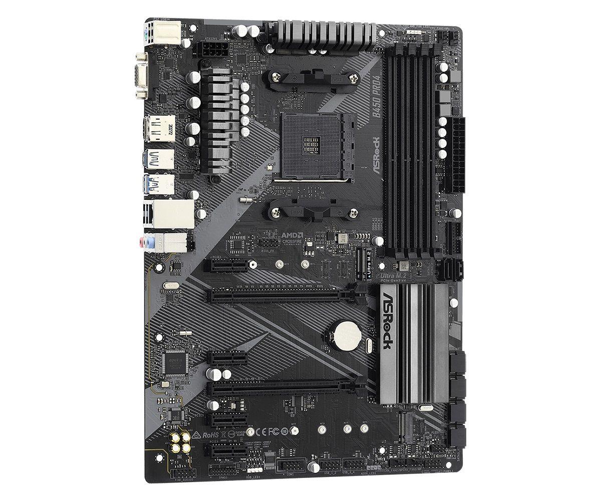 Płyta ASRock B450 Pro4 R2.0 /AMD B450/DDR4/SATA3/M.2/USB3.0/PCIe3.0/AM4/ATX - obrazek 3